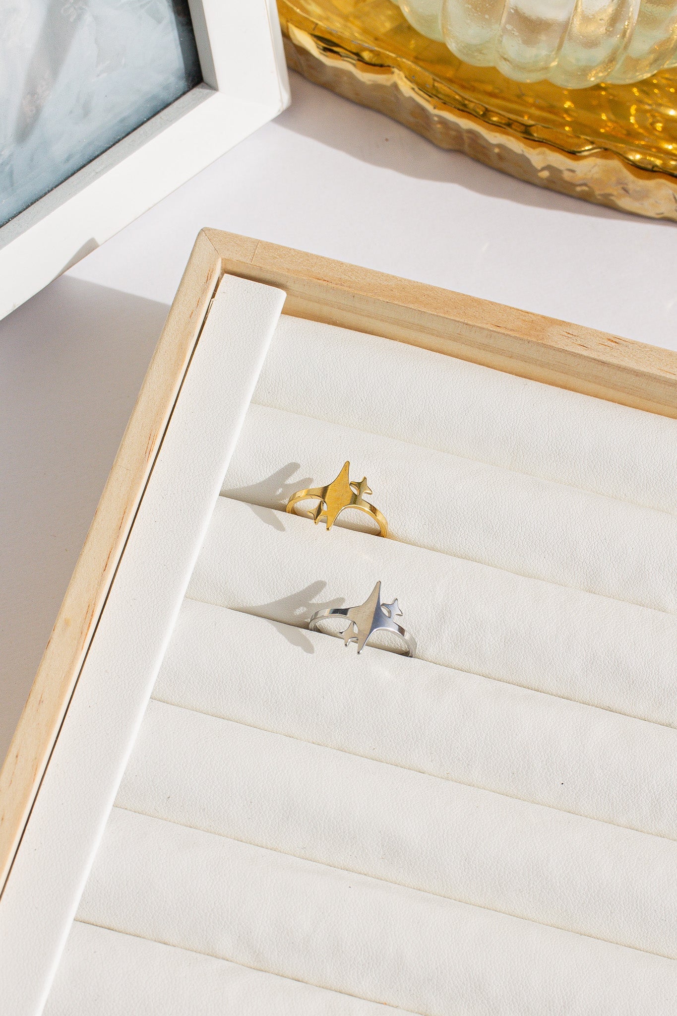 Adjustable Evangeline Ring Stainless Steel 18k Gold Plated