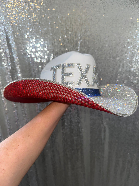 Texans Crystal Rhinestone Straw Hat