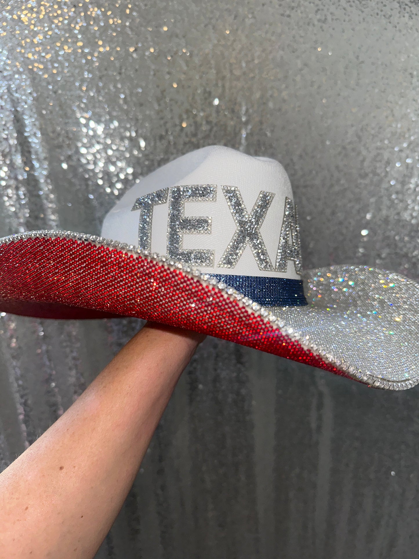 Texans Crystal Rhinestone Straw Hat