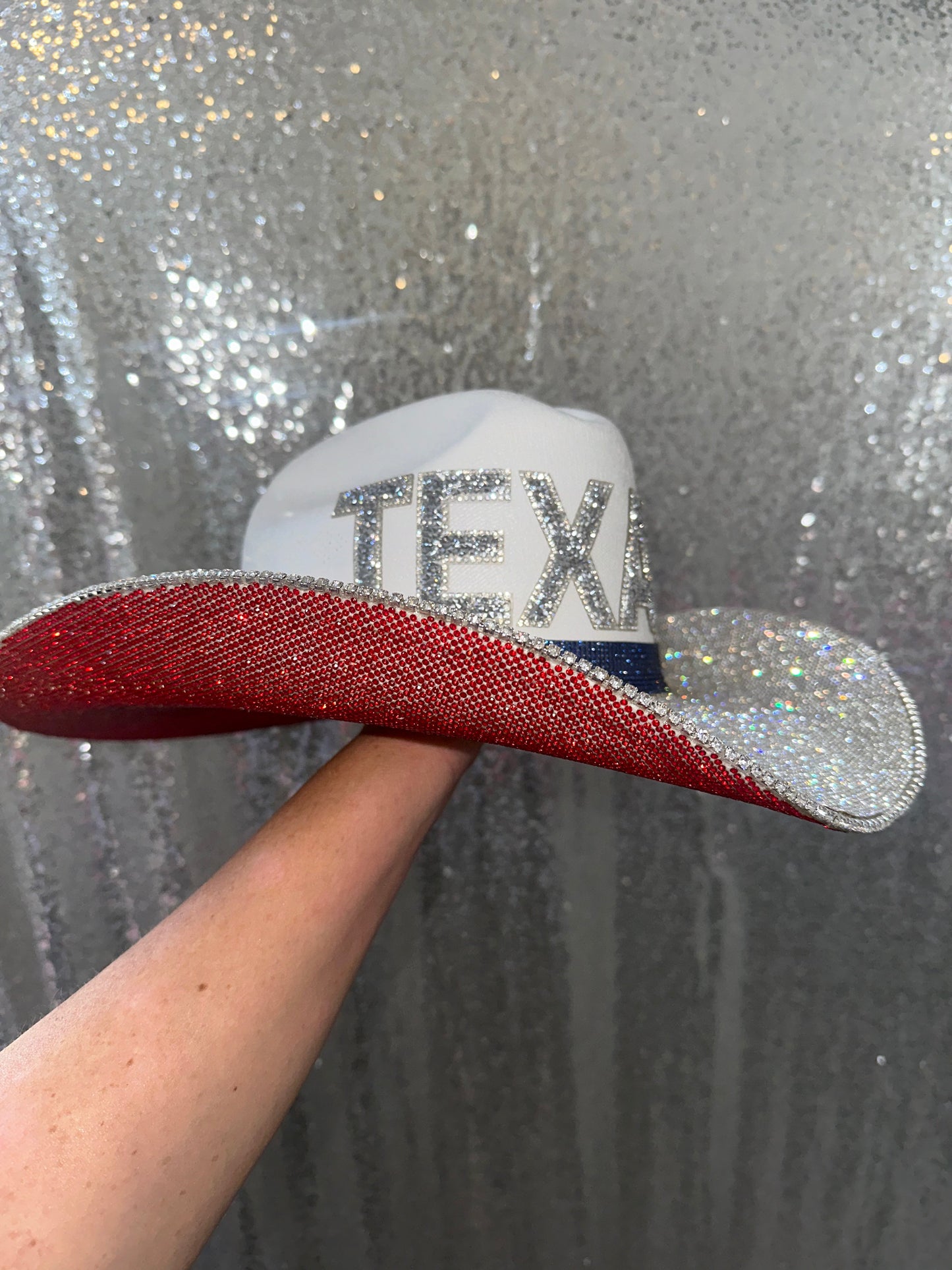 Texans Crystal Rhinestone Straw Hat
