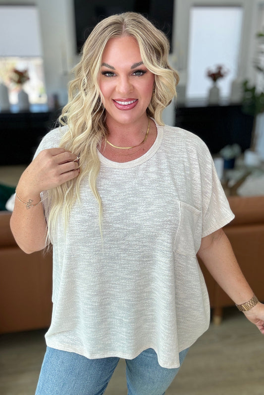 Let Light be Light Sand Beige Drop Shoulder Oversized Tee