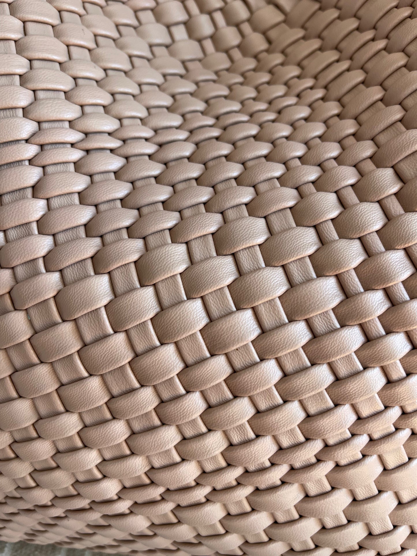 Large Woven Vegan Leather Tote Khaki Handbag The Willow