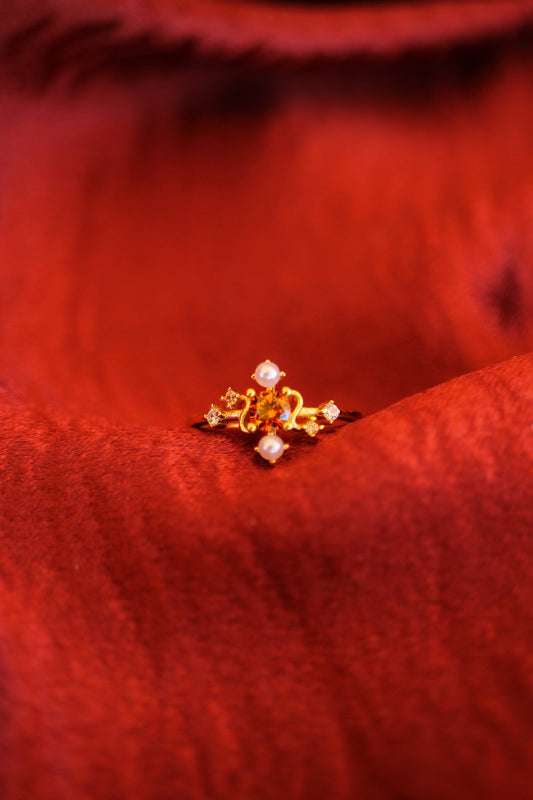 Brick Topaz Gold Plated Ring Carole Ring Rose & Clay