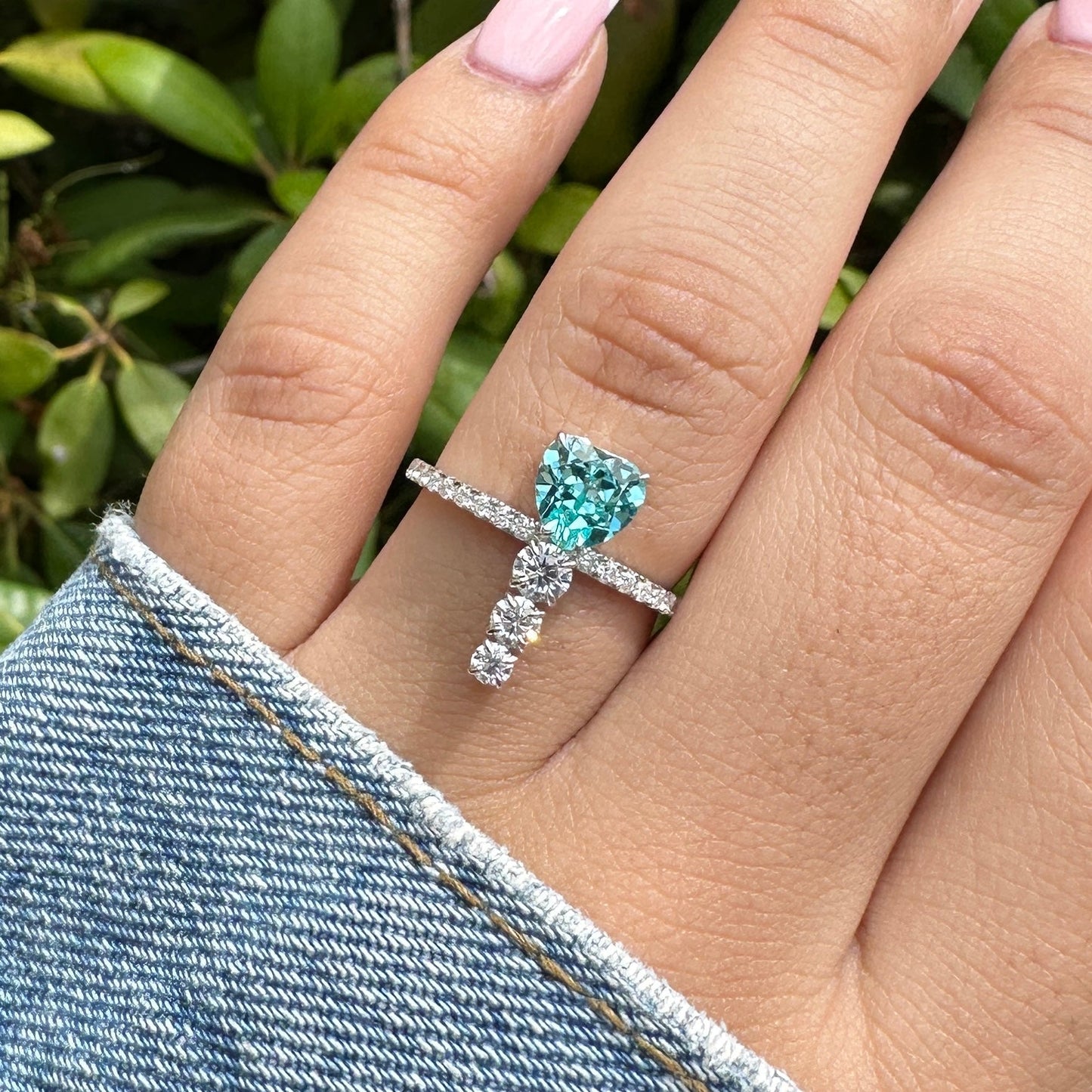 Heart & Round Cut Moissanite 6.5mm x 6.5mm Ring