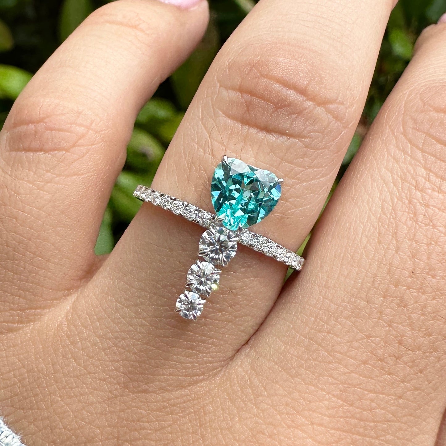 Heart & Round Cut Moissanite 6.5mm x 6.5mm Ring