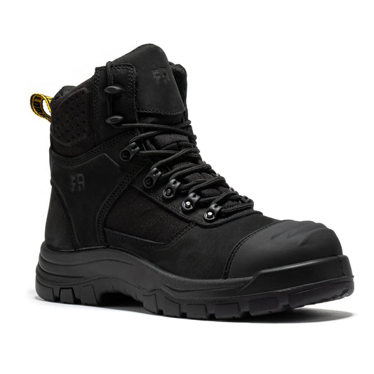 Stowe Black 7 inch Composite Toe Leather Work Boots ROCKROOSTER