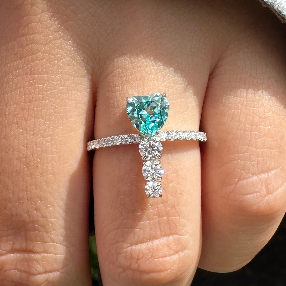 Heart & Round Cut Moissanite 6.5mm x 6.5mm Ring