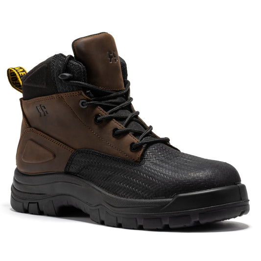 Marfa Brown Waterproof Composite Toe 6 Inch Leather Work Boots ROCKROOSTER