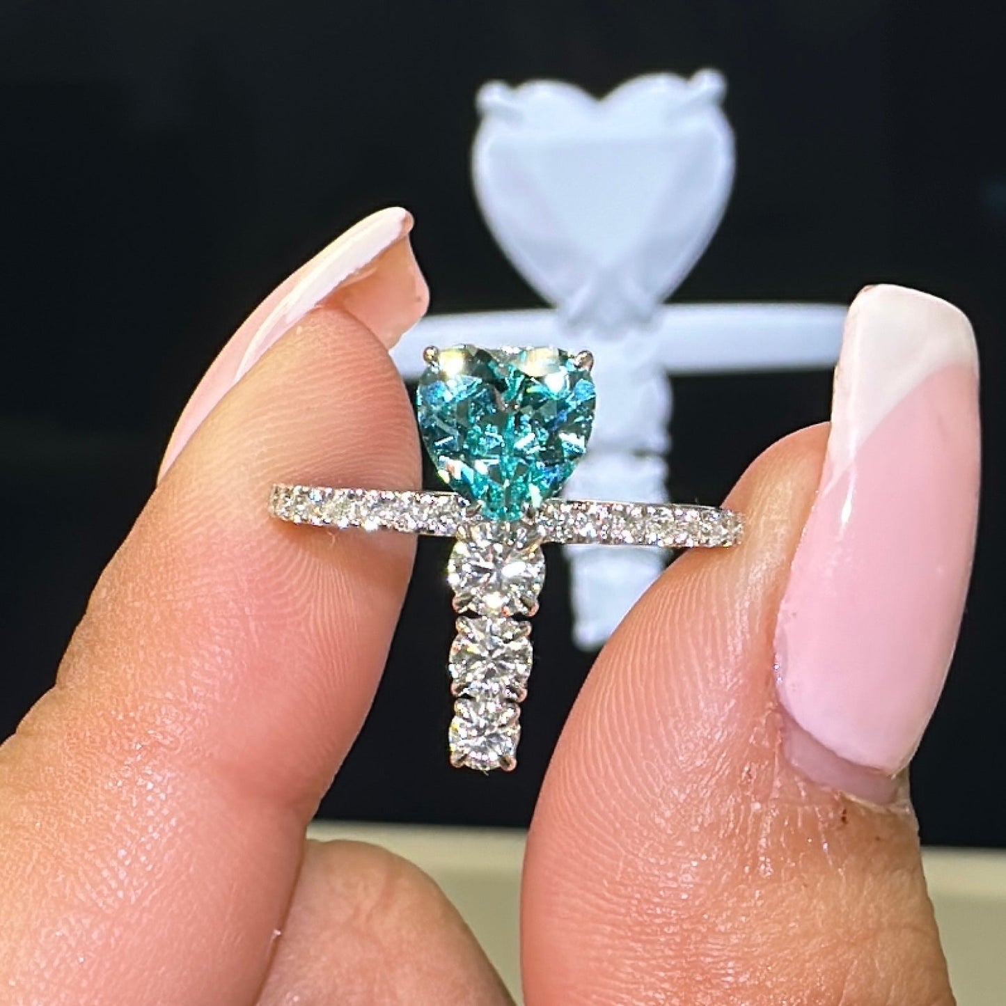 Heart & Round Cut Moissanite 6.5mm x 6.5mm Ring