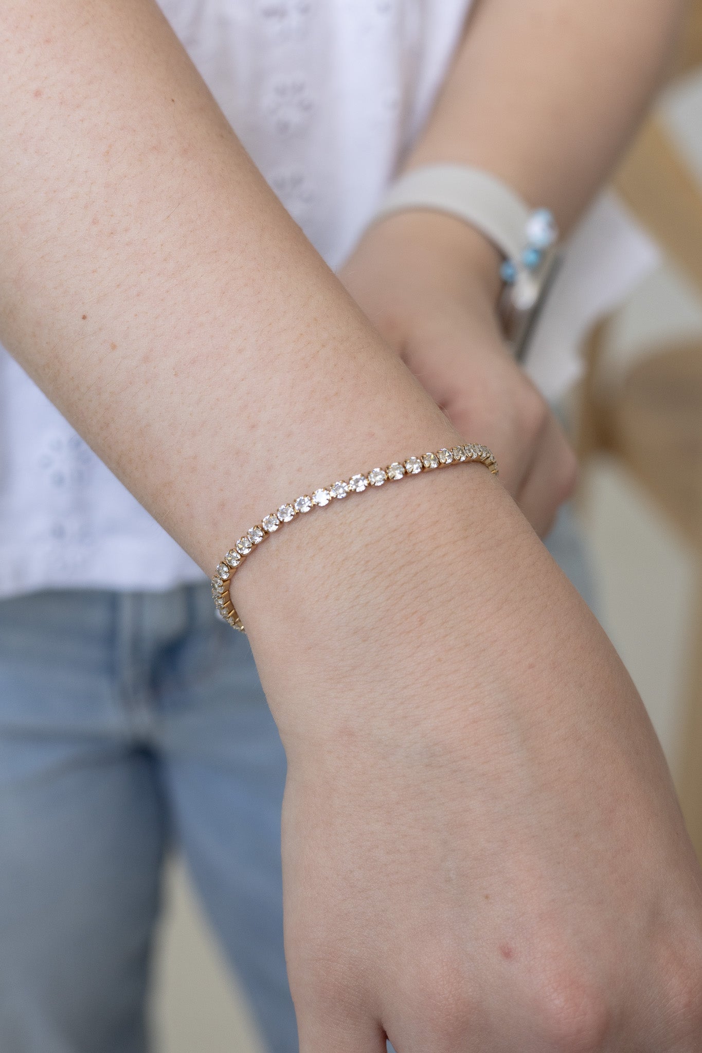 Tennis Bracelet 3mm Wide Ella Bracelet Rose & Clay