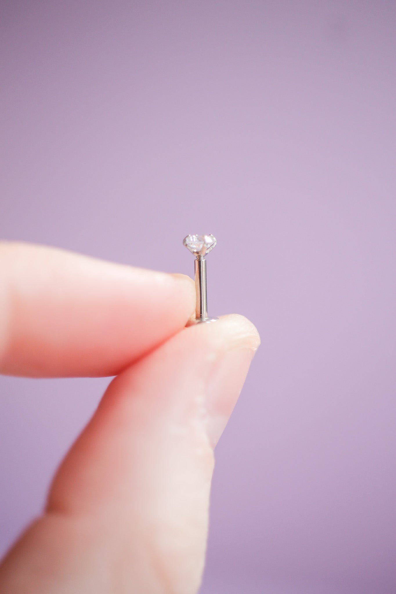 Crystal 3mm Cubic Zirconia Flat Back Stud Earrings Stainless Steel