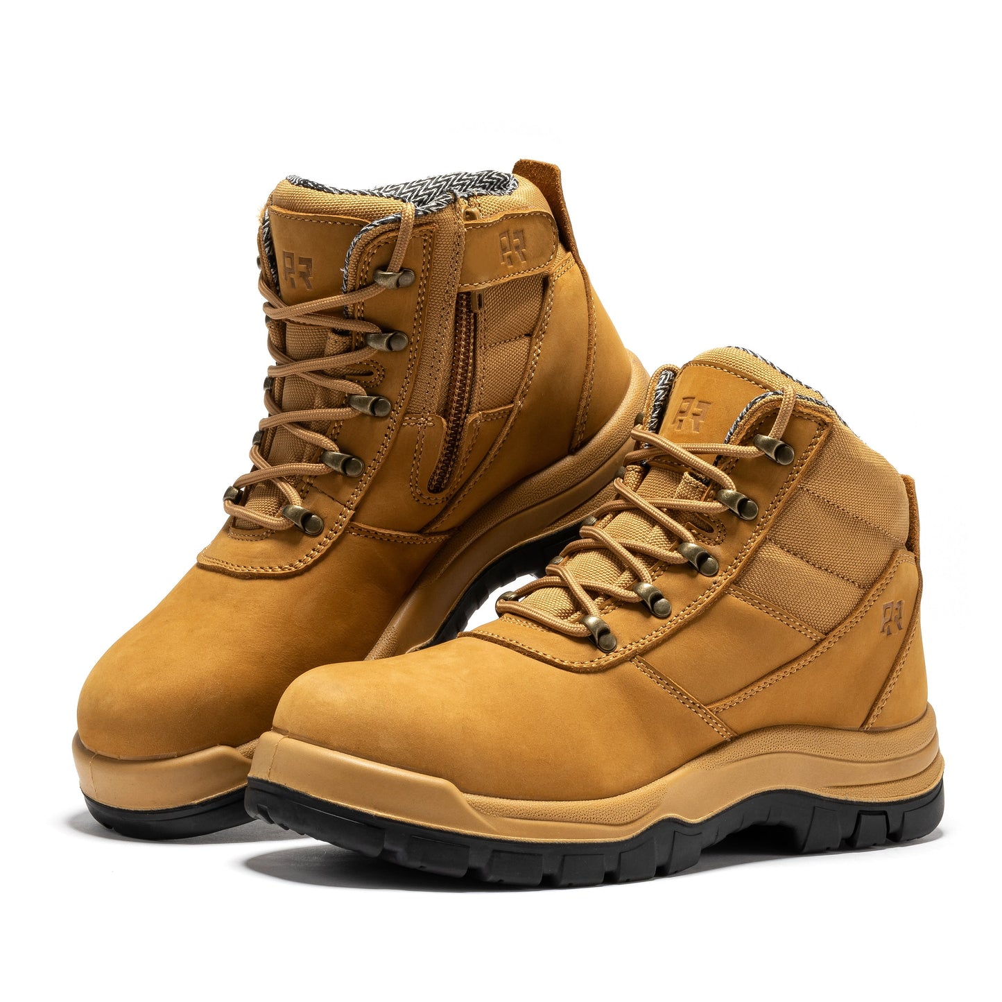 Avalon Black 6 Inch Zip-sided Composite Toe Leather Work Boots ROCKROOSTER