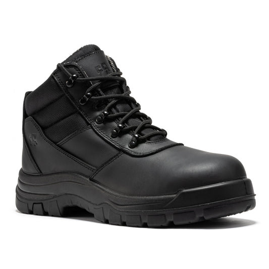 Avalon Black 6 Inch Zip-sided Composite Toe Leather Work Boots ROCKROOSTER