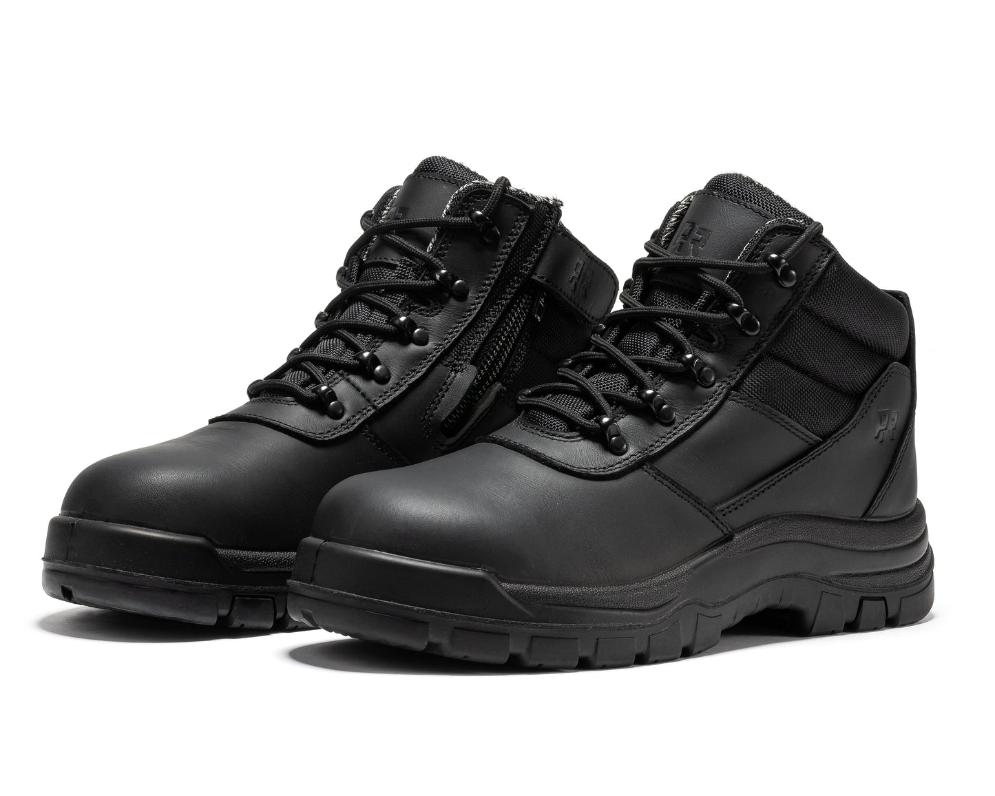 Avalon Black 6 Inch Zip-sided Composite Toe Leather Work Boots ROCKROOSTER
