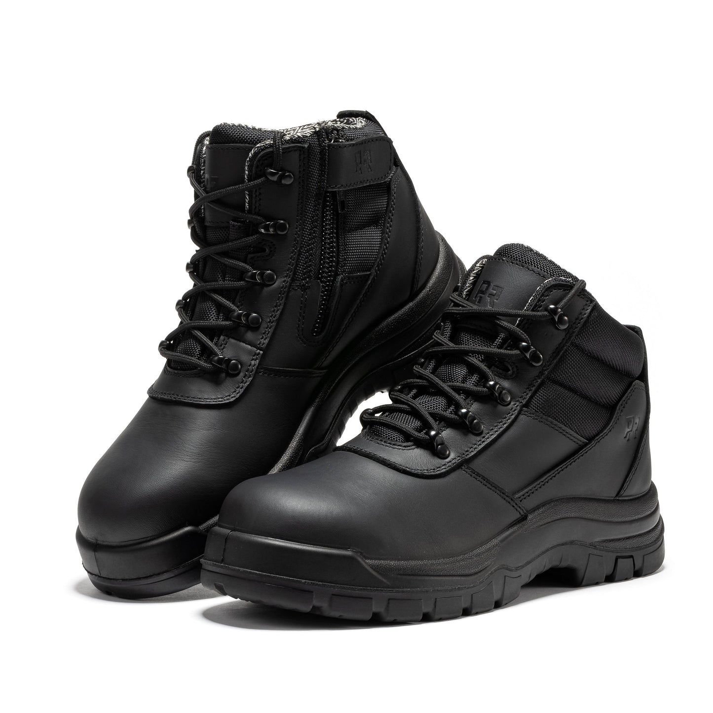 Avalon Black 6 Inch Zip-sided Composite Toe Leather Work Boots ROCKROOSTER