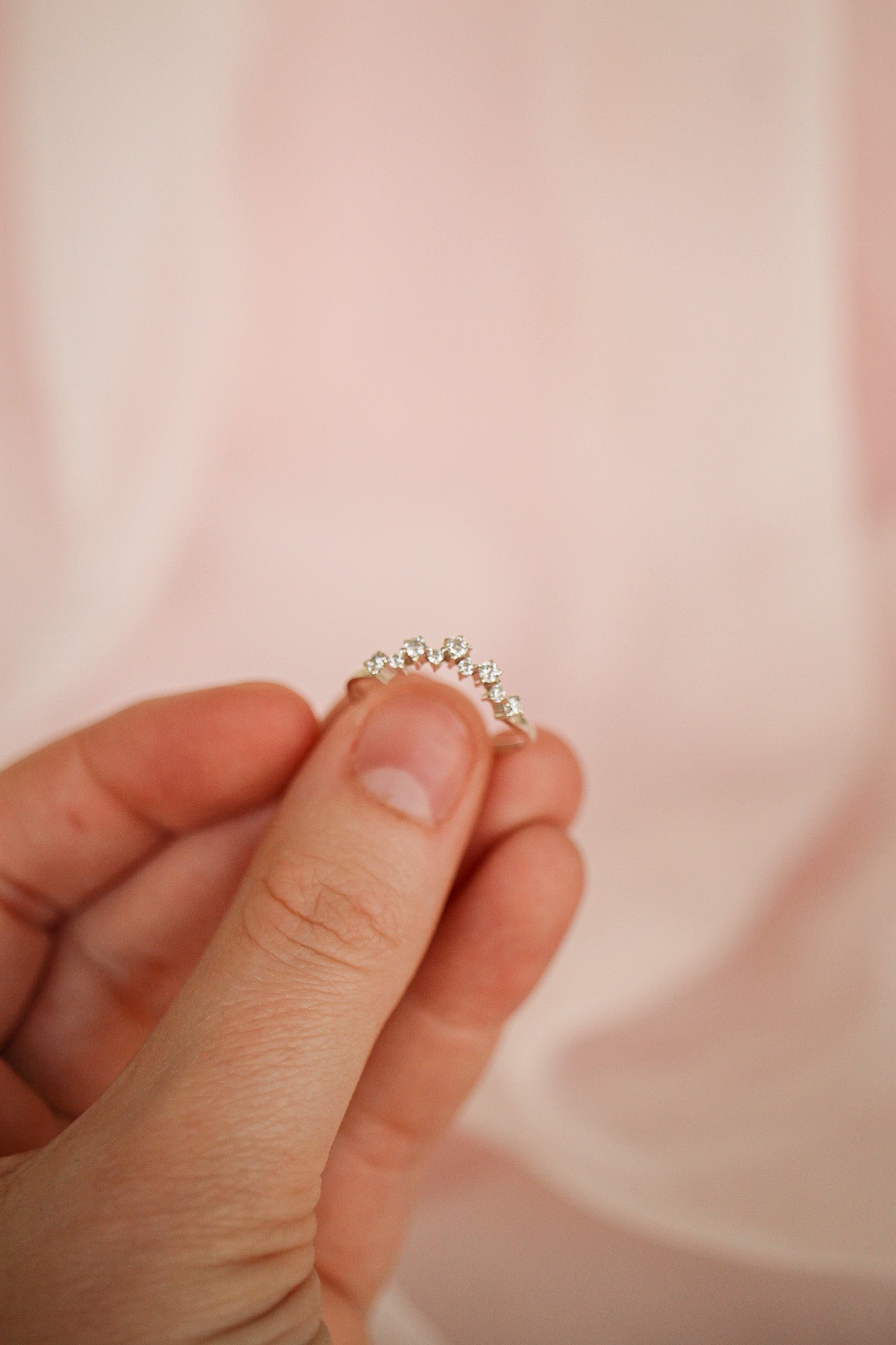 White Topaz Sterling Silver Christine Ring Rose & Clay