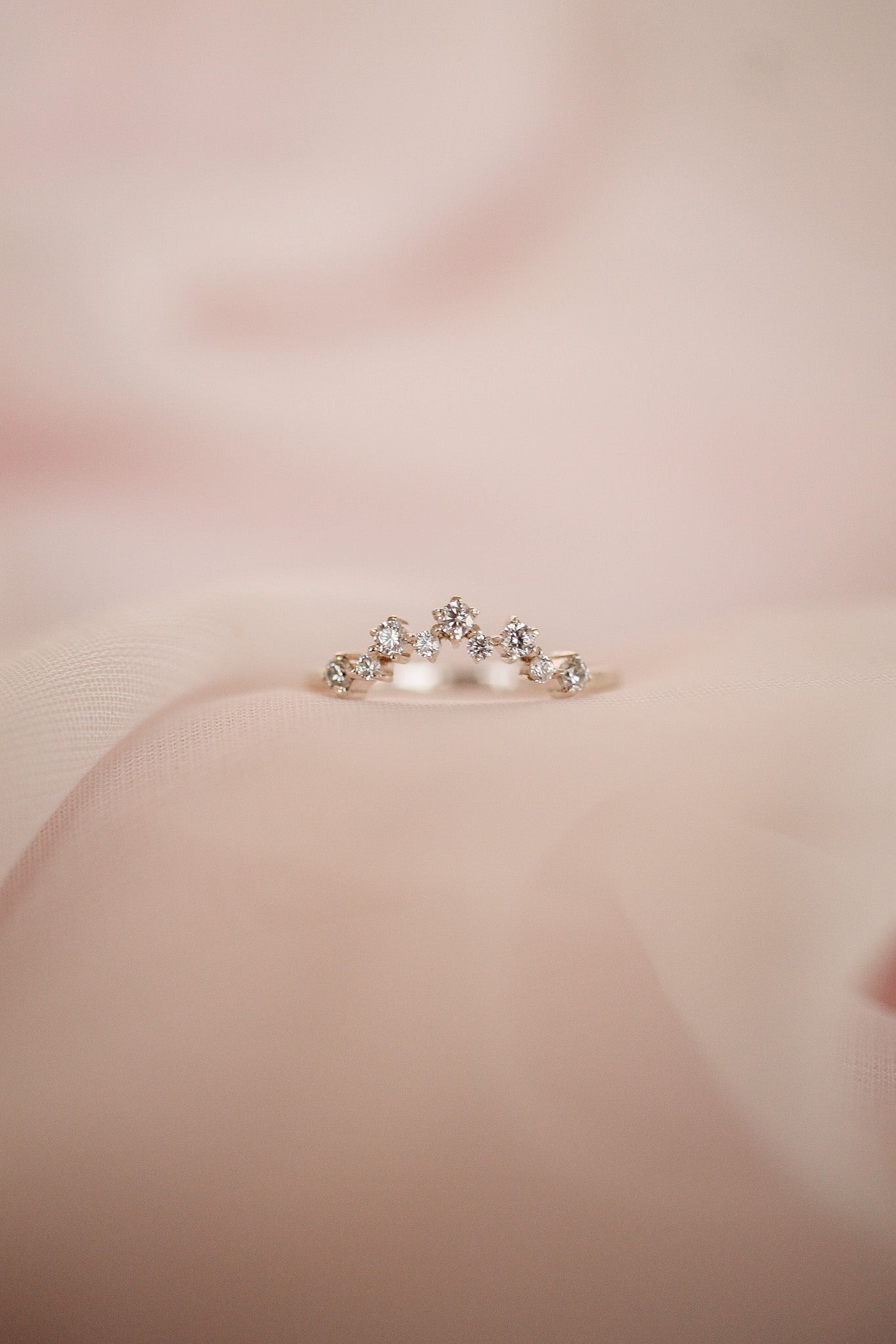 White Topaz Sterling Silver Christine Ring Rose & Clay