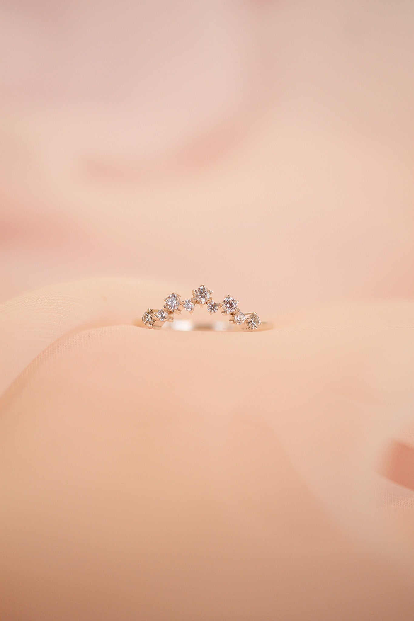 White Topaz Sterling Silver Christine Ring Rose & Clay