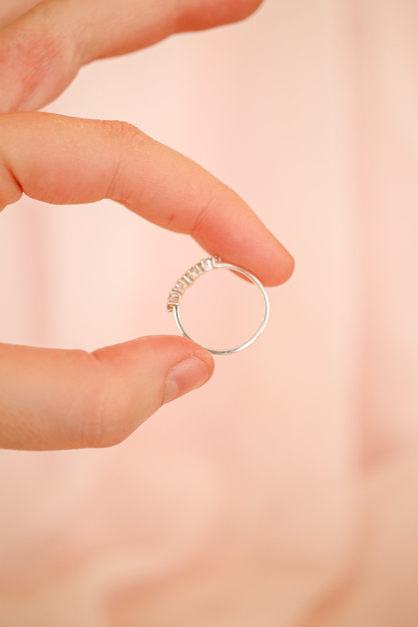 White Topaz Sterling Silver Christine Ring Rose & Clay