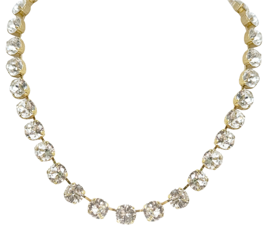 Daphne Crystal Riviera Necklace Adjustable 24K Gold Plate Kimono Dragon NYC