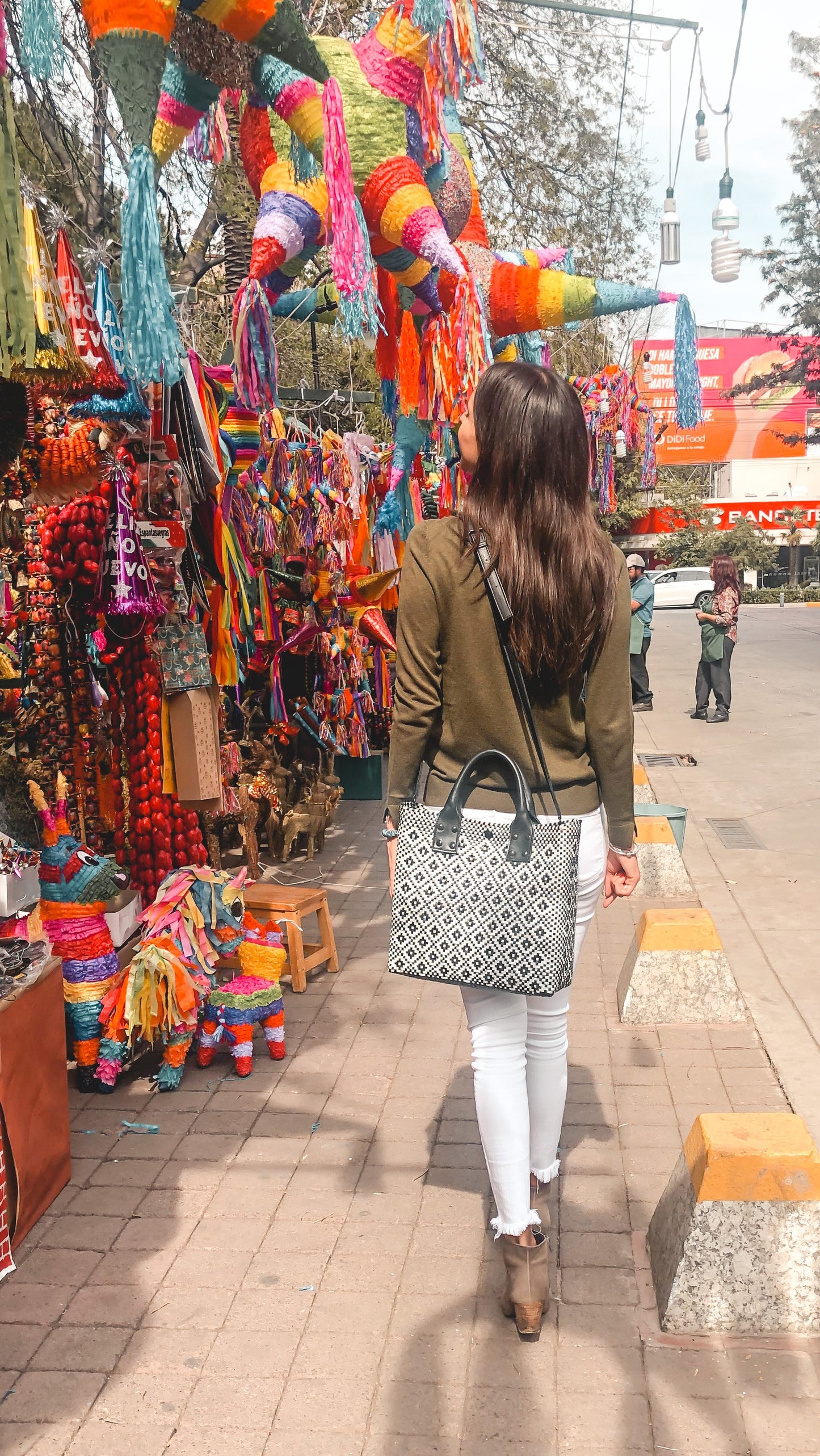 Large Woven Crossbody Bag Handmade Eco-Friendly Panda