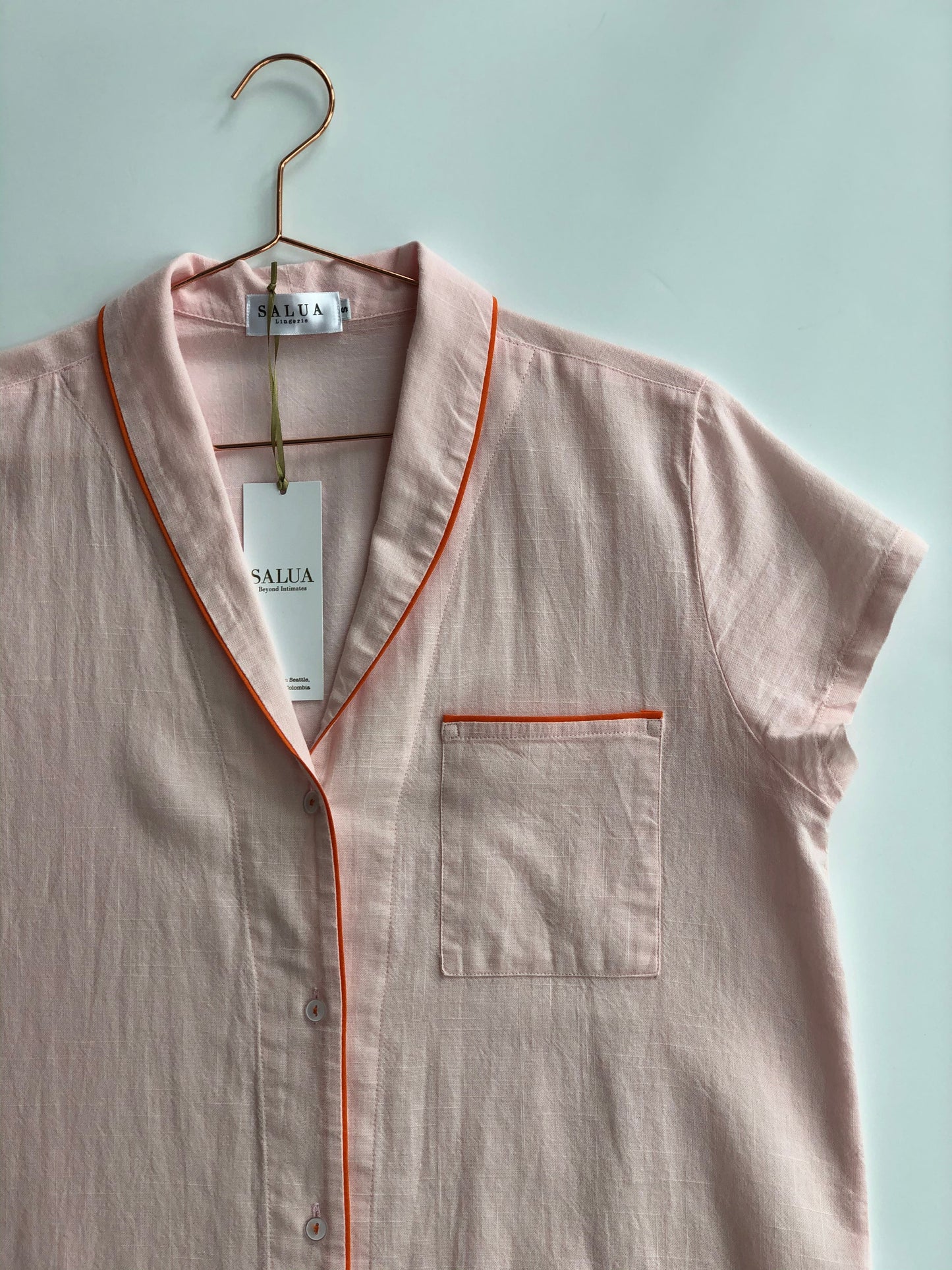 Shawl Collar Cotton Boyfriend Shirt SALUA