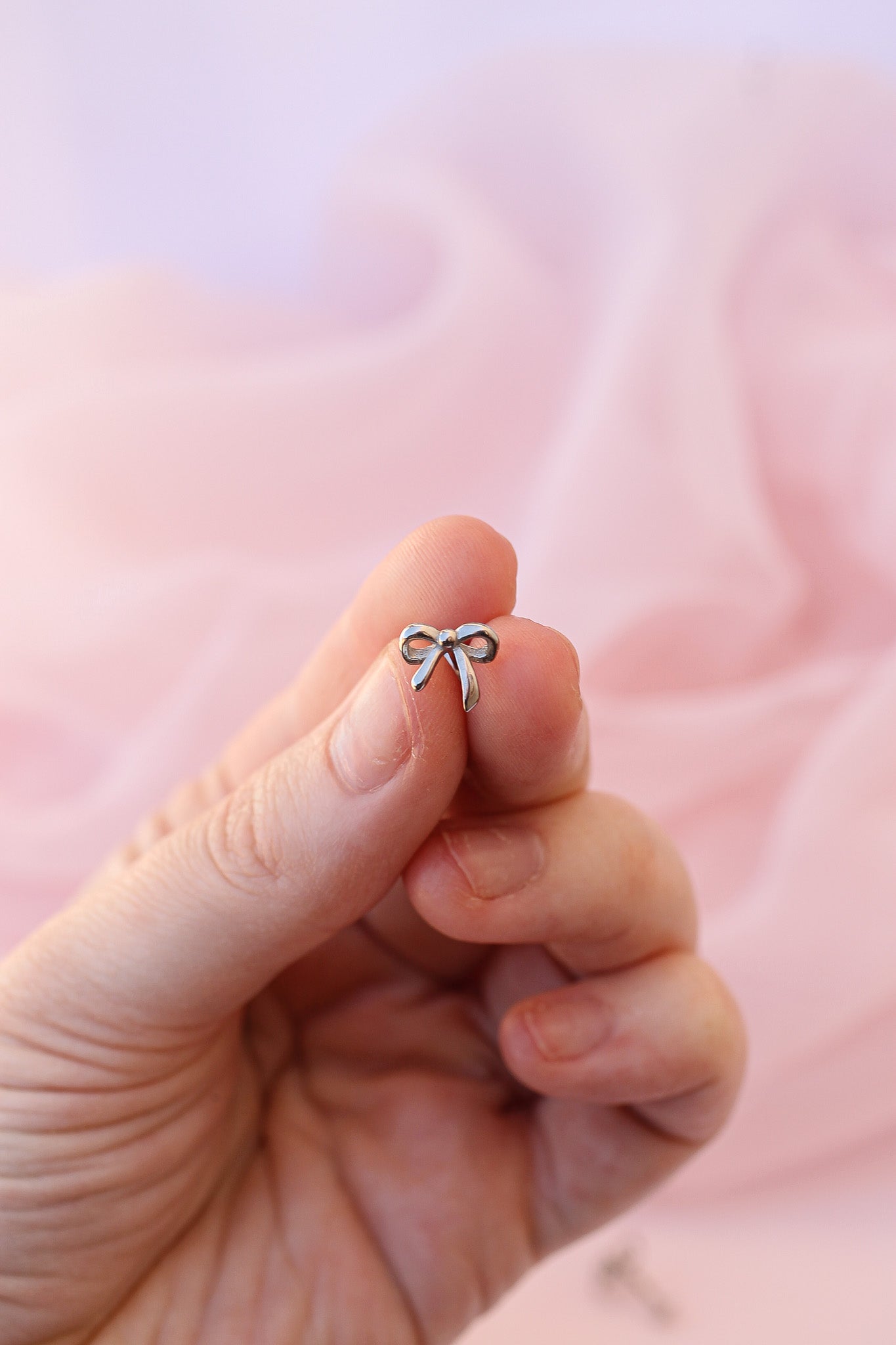 Bow 9mm Flat Back Stud Earrings