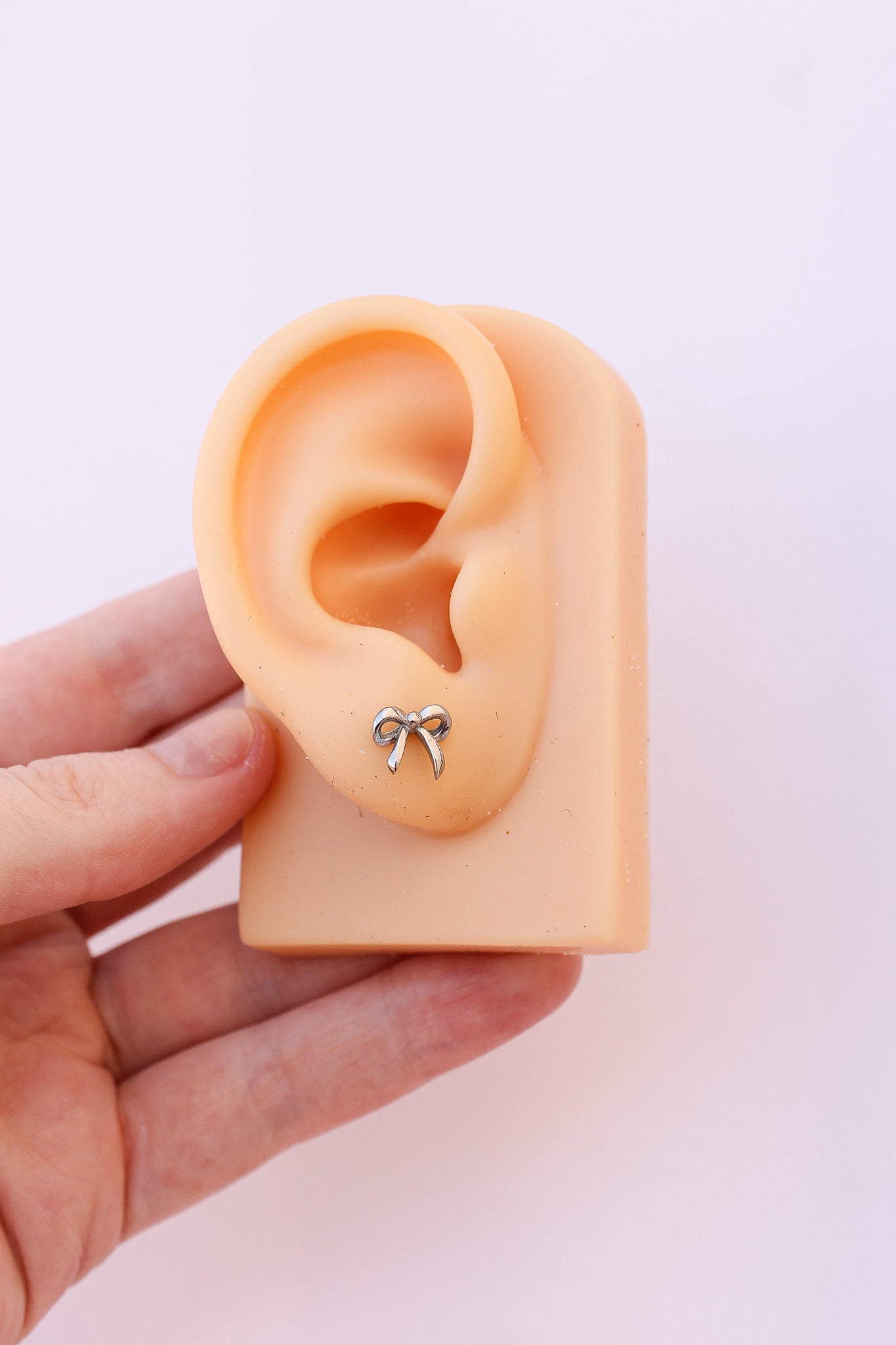Bow 9mm Flat Back Stud Earrings