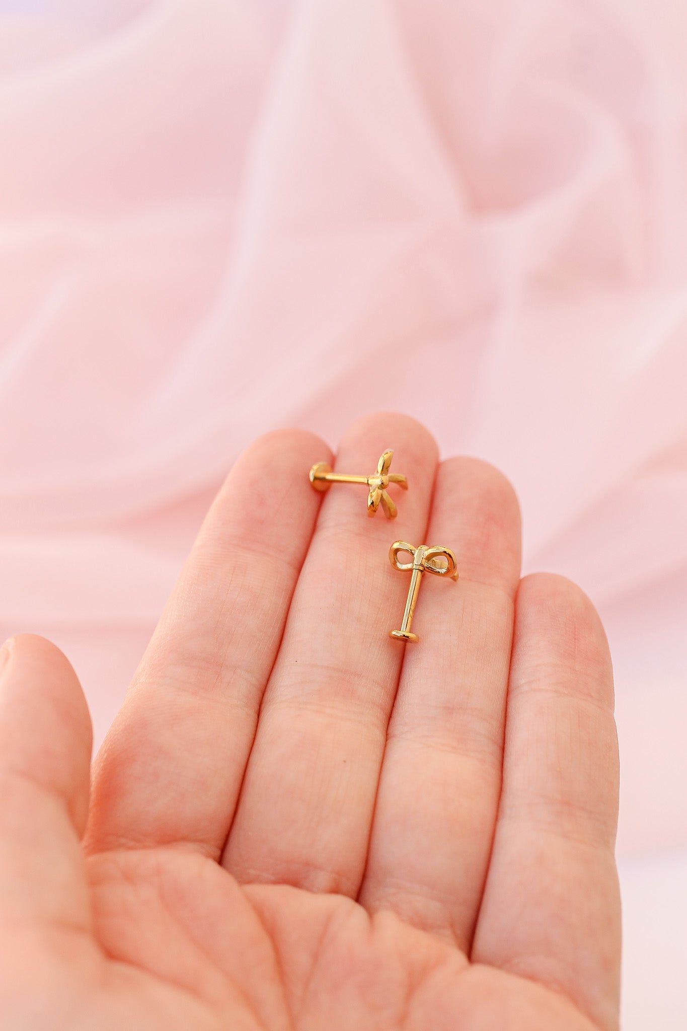 Bow 9mm Flat Back Stud Earrings