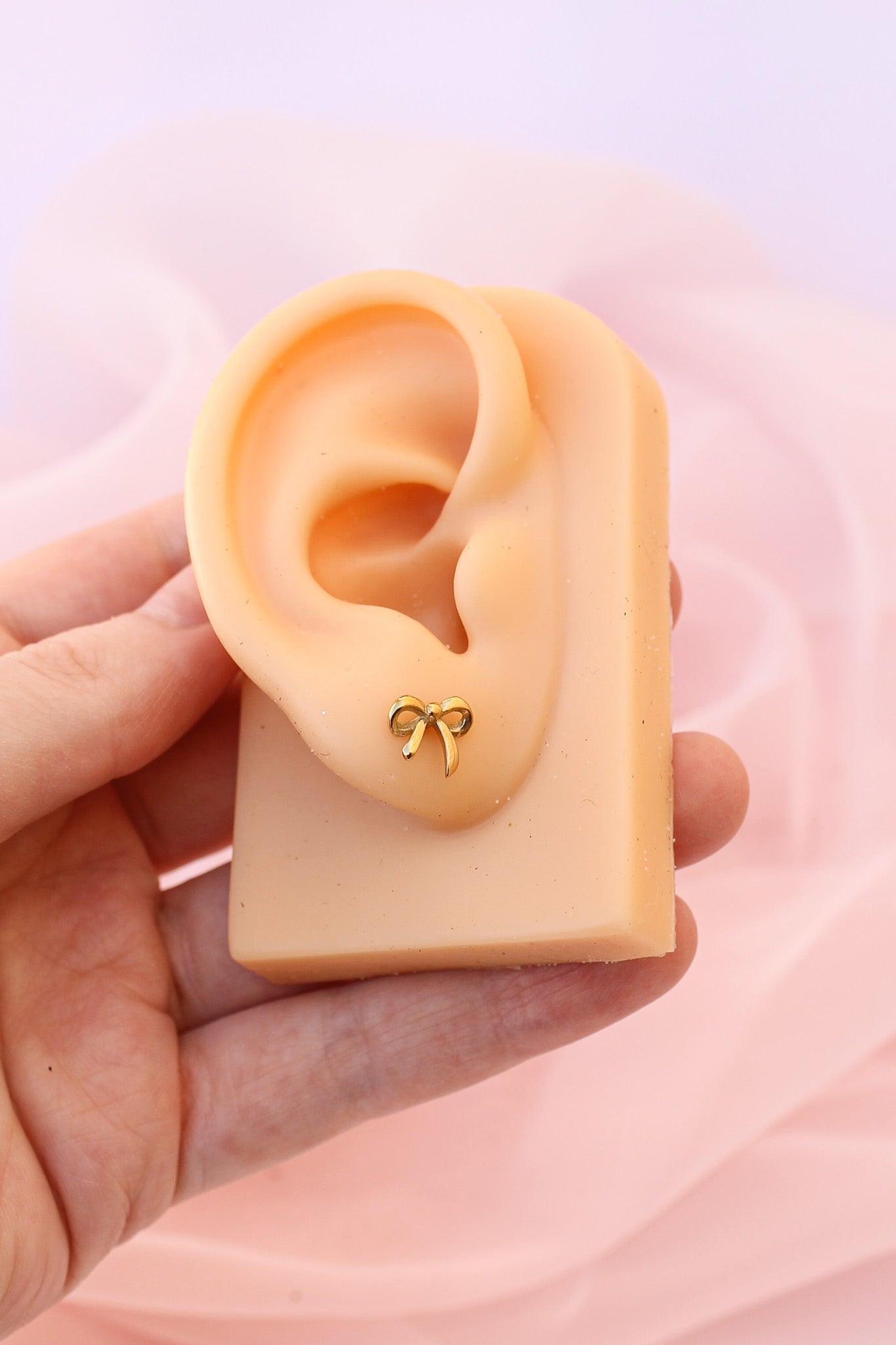 Bow 9mm Flat Back Stud Earrings
