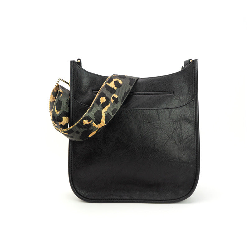 Zippered Crossbody Bag Black The Sailor Vegan Leather Babs+Birdie