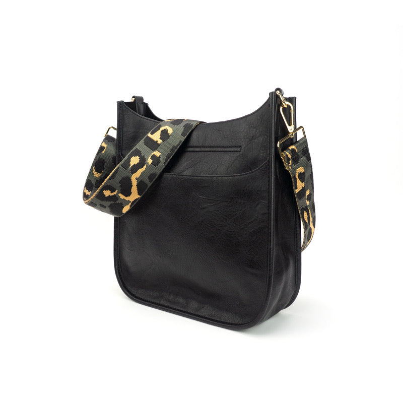 Zippered Crossbody Bag Black The Sailor Vegan Leather Babs+Birdie