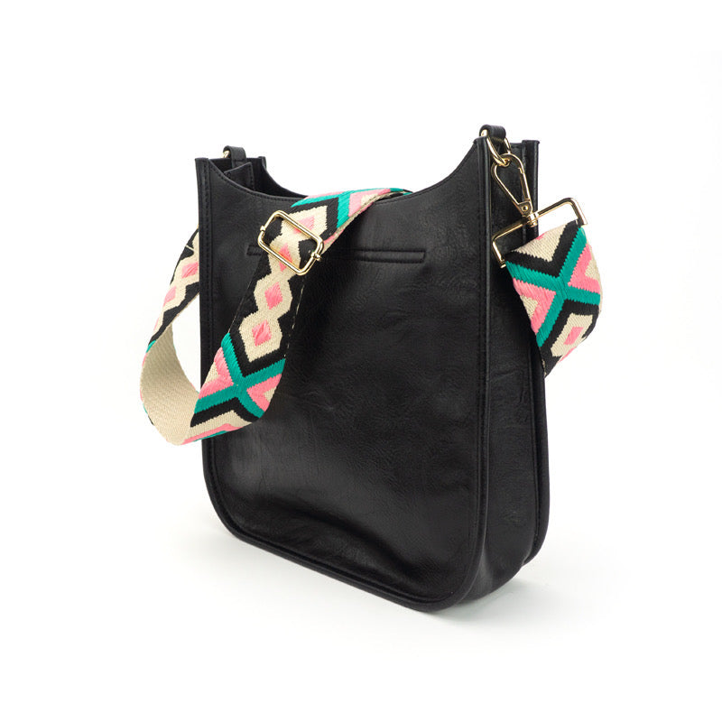 Zippered Crossbody Bag Black The Sailor Vegan Leather Babs+Birdie