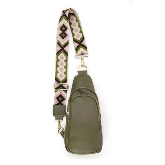 Arden Olive Sling Bag with Guitar Strap Babs+Birdie
