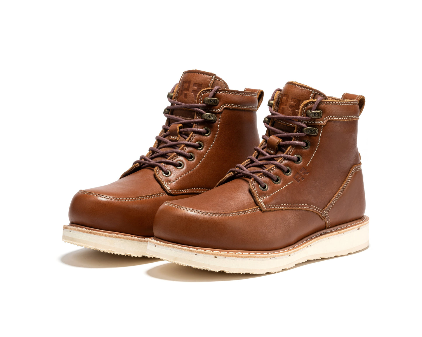 Black Steel Toe Wedge Work Boots 6 Inch ROCKROOSTER Edgewood Men's SAP610BK