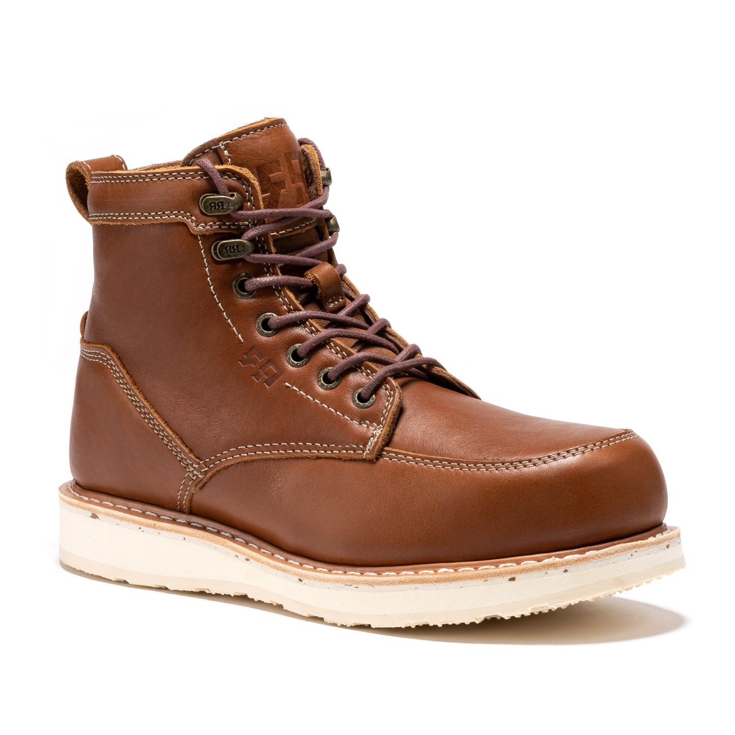 Black Steel Toe Wedge Work Boots 6 Inch ROCKROOSTER Edgewood Men's SAP610BK