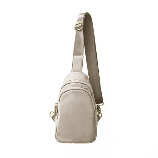 Sling Bag Taupe The River Sling Bag with Solid Strap Babs+Birdie