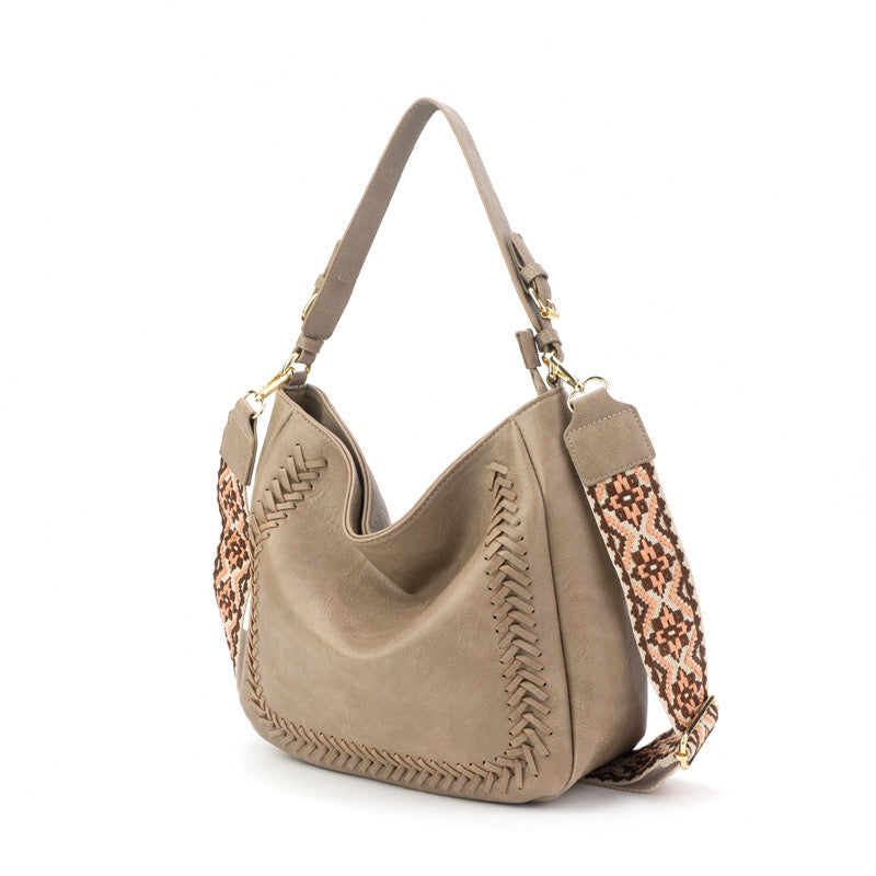 Cross Stitch Messenger Bag Leather Vegan The Harper