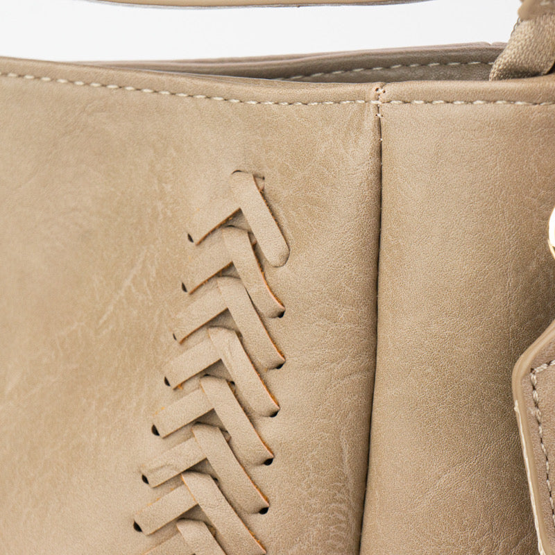 Cross Stitch Messenger Bag Leather Vegan The Harper