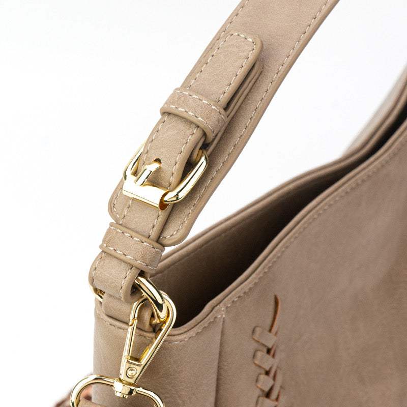 Cross Stitch Messenger Bag Leather Vegan The Harper