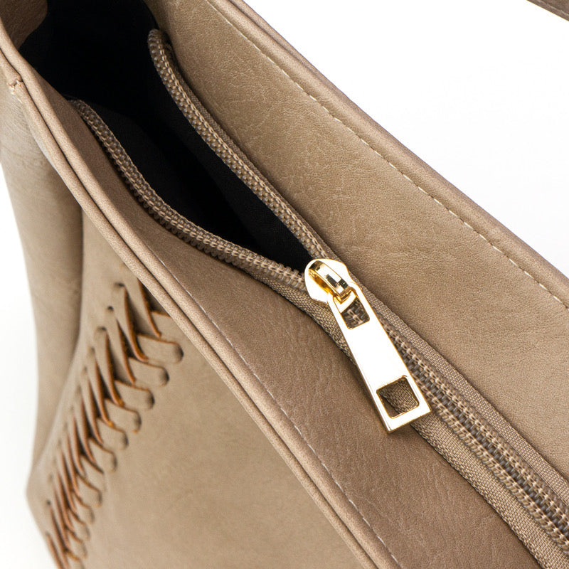 Cross Stitch Messenger Bag Leather Vegan The Harper