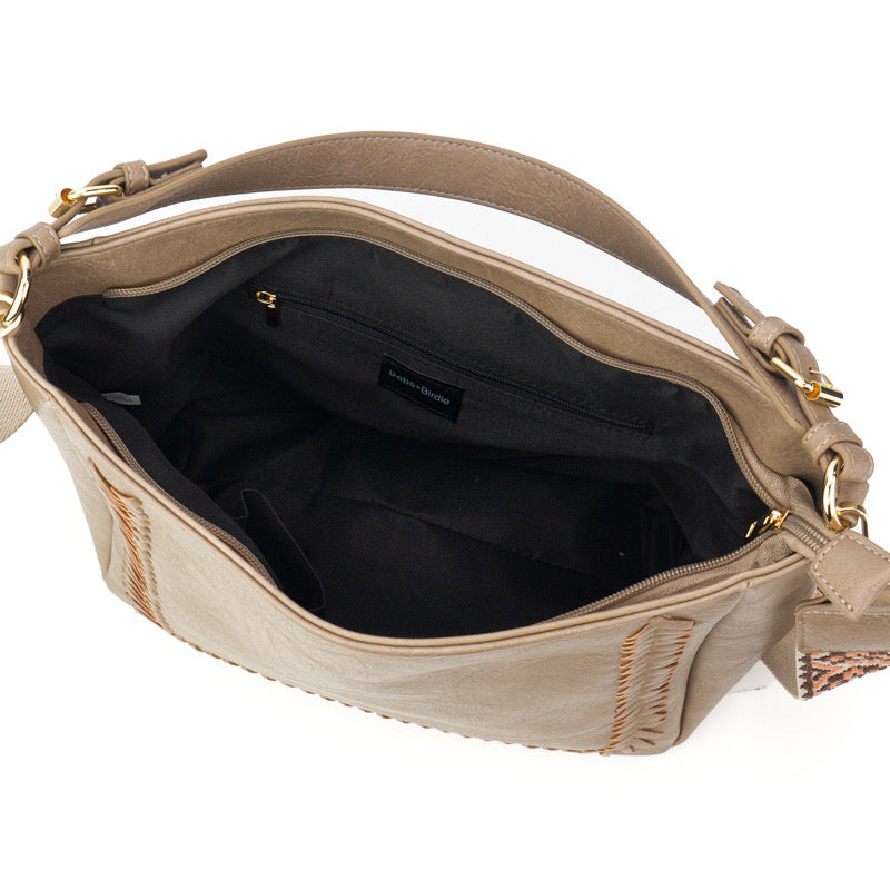 Cross Stitch Messenger Bag Leather Vegan The Harper