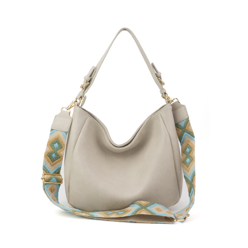 Cross Stitch Messenger Bag Leather Vegan The Harper