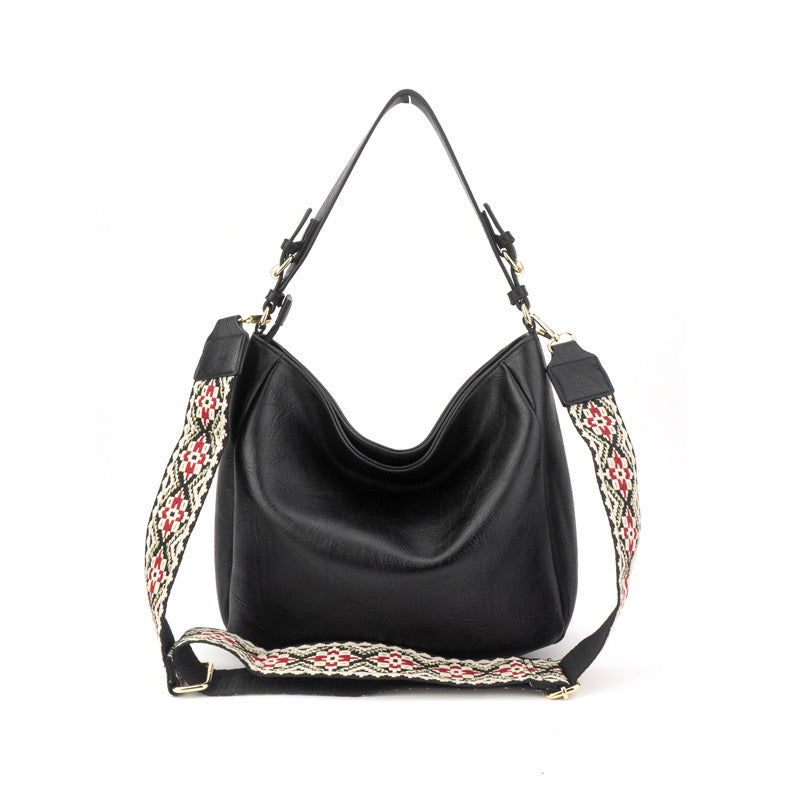 Cross Stitch Messenger Bag Leather Vegan The Harper