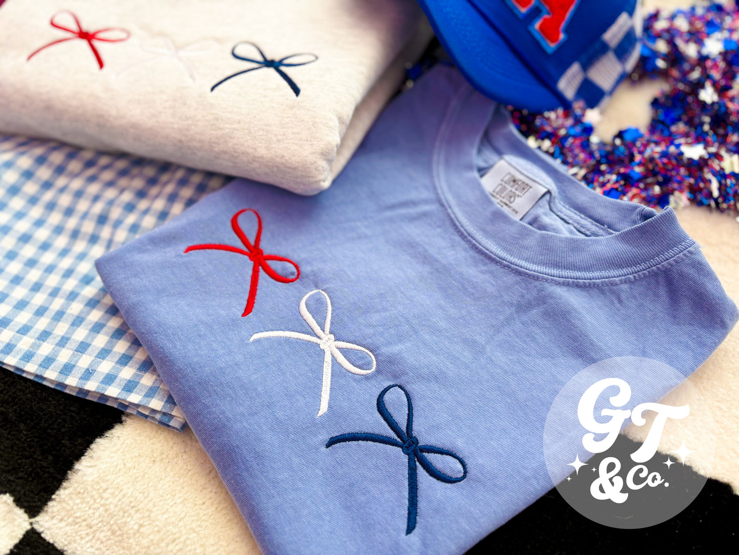 USA Dainty Bow Crew + Tee *MADE TO ORDER 10-15 BIZ DAYS*