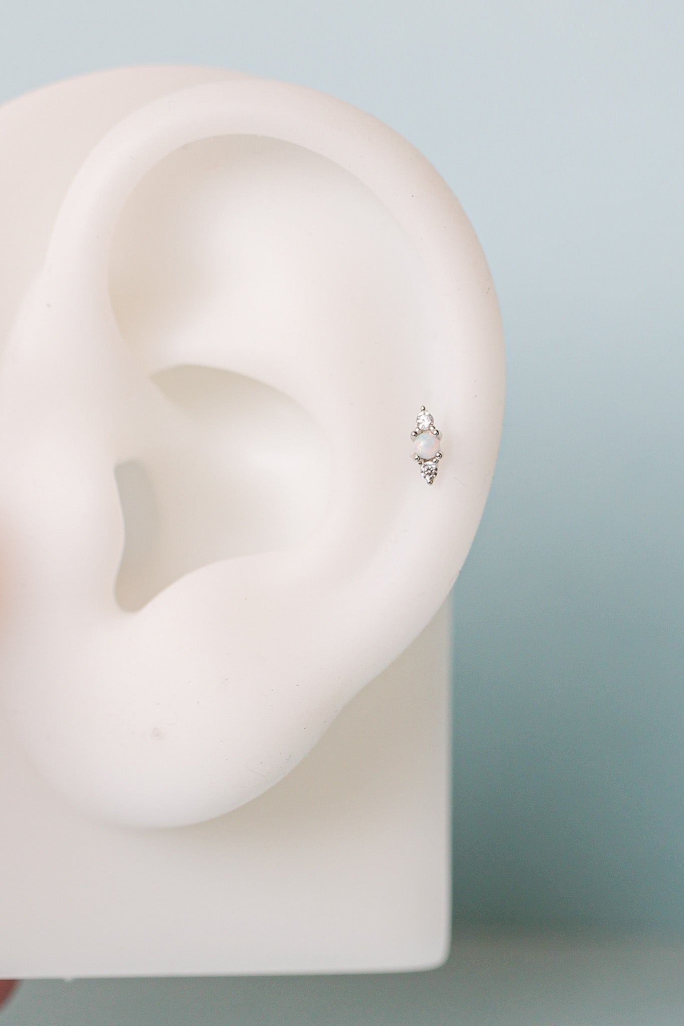 Real Opal Flat Back Stud Earrings 925 Sterling Silver Callie