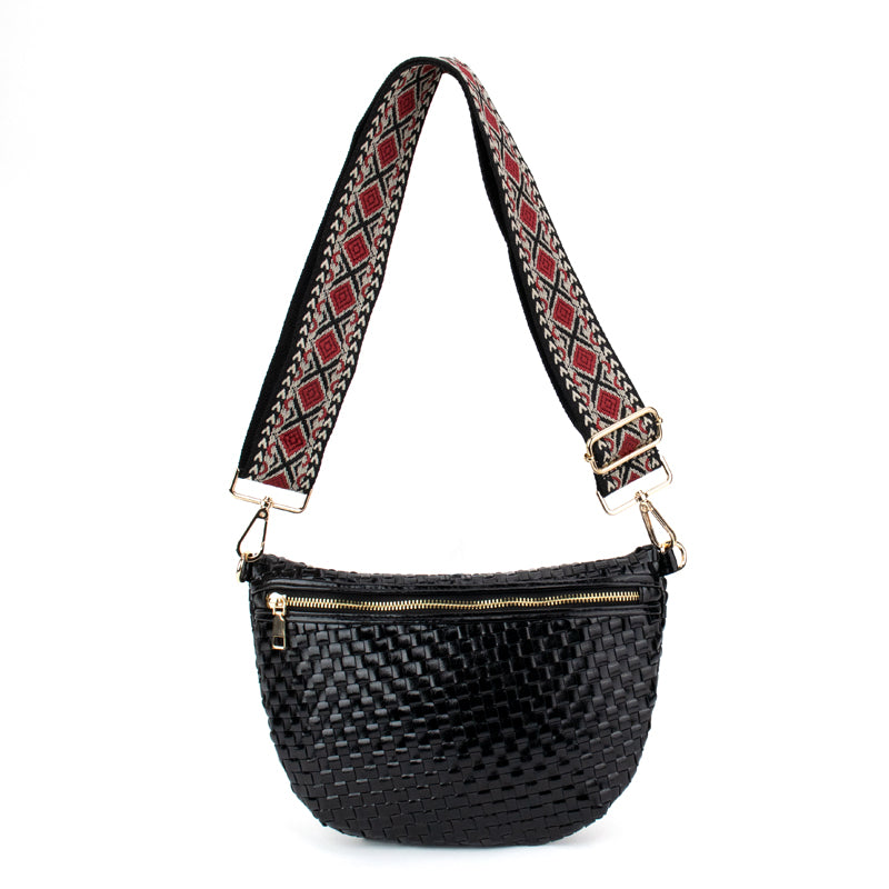 Woven Leather Adjustable Bum Bag The Fiona Babs+Birdie