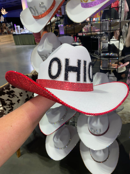 Ohio Rhinestone Hat Straw Hat Rhinestone Cowgirl