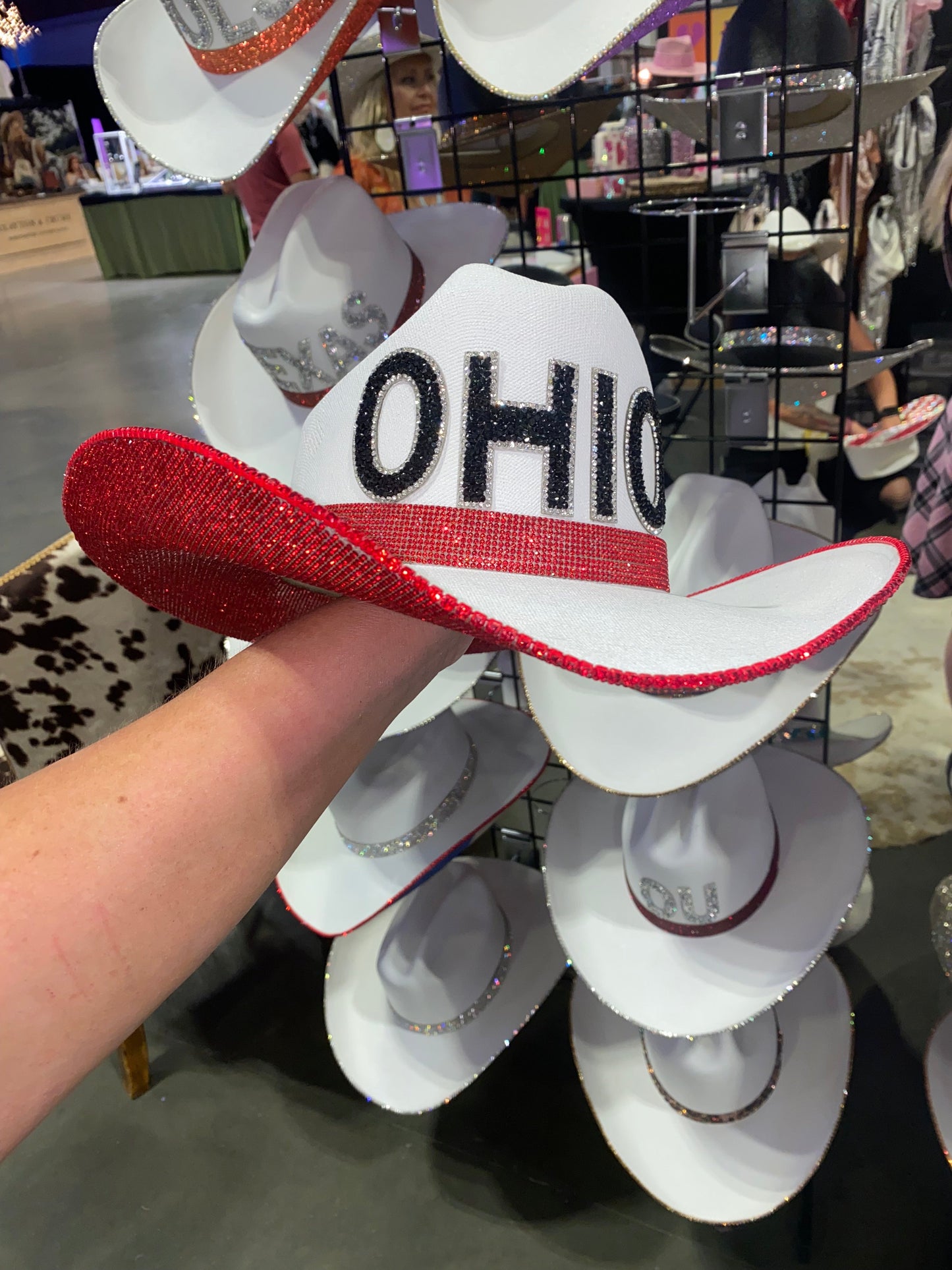 Ohio Rhinestone Hat Straw Hat Rhinestone Cowgirl