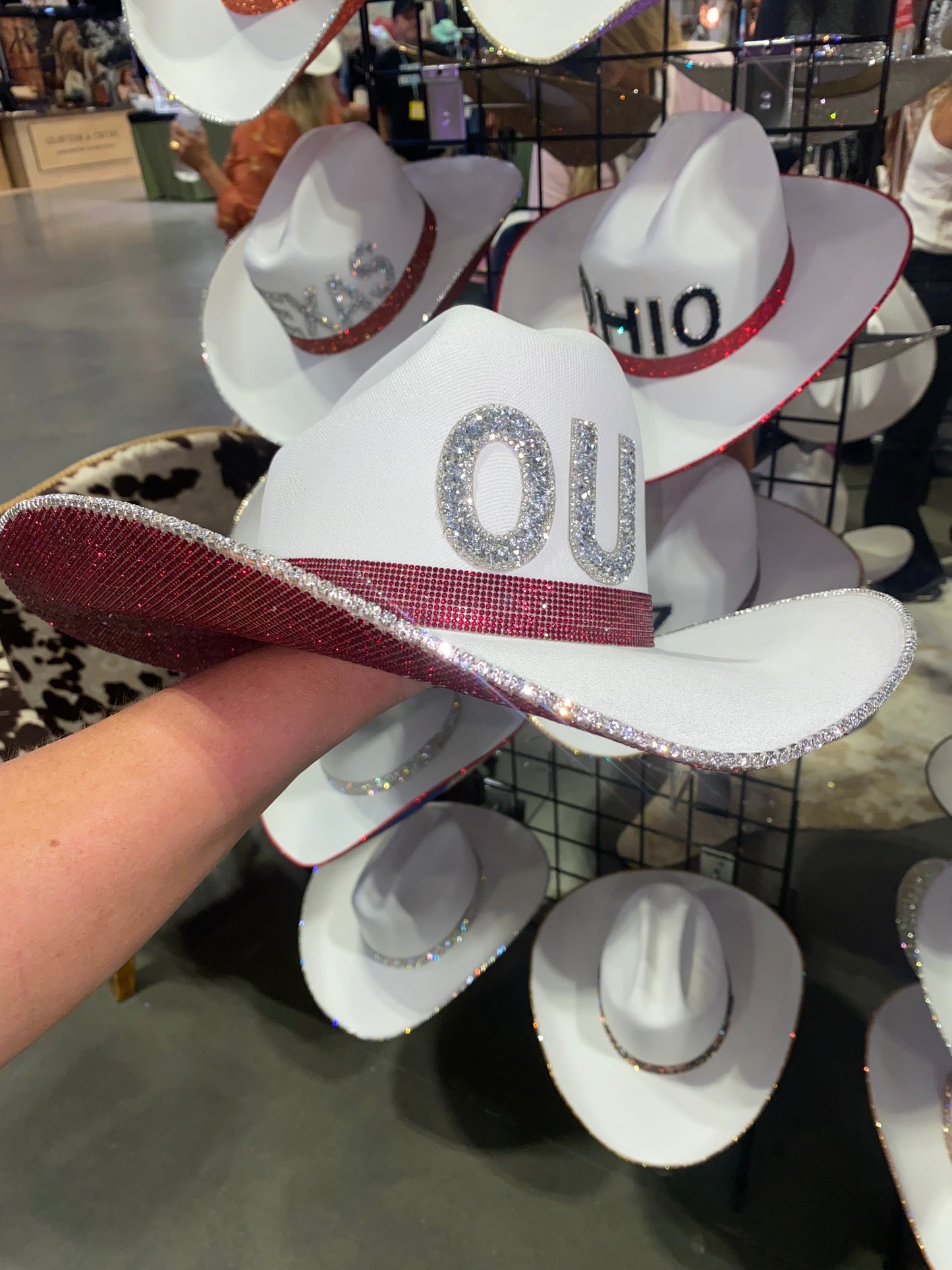 University of Oklahoma Maroon Rhinestone Hat